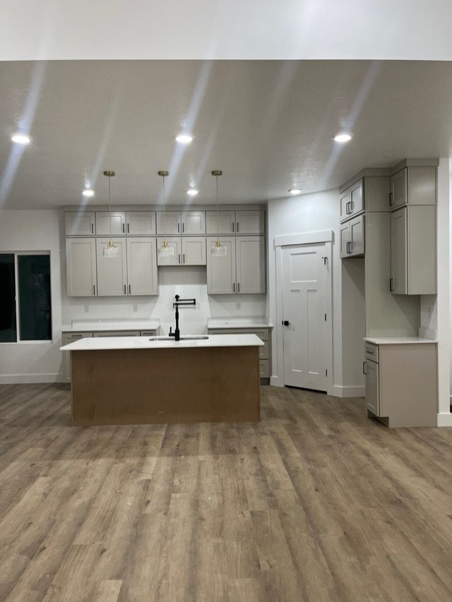 Cabinet installation with modern finishes